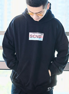 scnd 2021新款休闲流行Light of darkness系列Azrael黑色套头卫衣