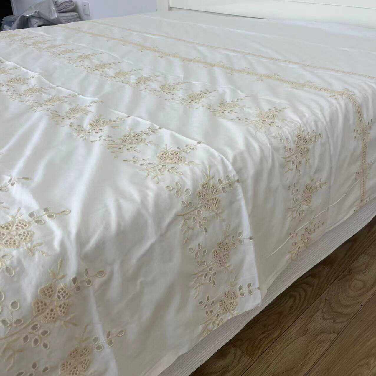 外贸100%纯棉老棉布被套单件小机绣镂空工艺全棉双人被罩柔软亲肤,床上用品,被套,淘宝优惠券,粉丝福利购,淘宝优惠卷