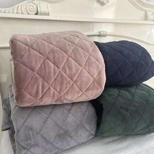 出口英国外贸尾单秋冬保暖双面绒床盖单件加厚夹棉绗缝床单特价甩