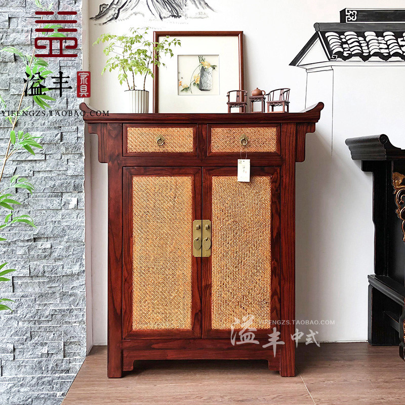 现代新中式鞋柜家用门口收纳储物柜客厅隔断酒柜立柜酒店玄关边柜