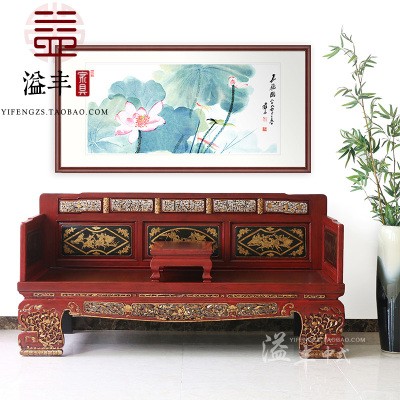 现代新中式实木古董罗汉床榻明清仿古典客厅长沙发床卧榻罗汉椅子