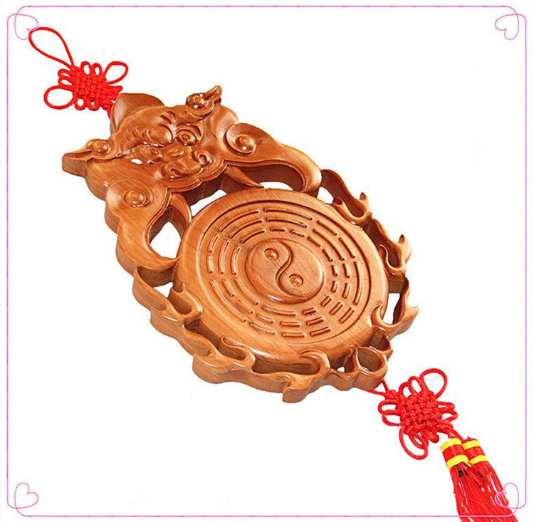 桃木兽首特大号火边虎头兽头桃木木雕