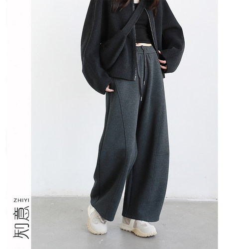 高级感宽松休闲阔腿卫裤女