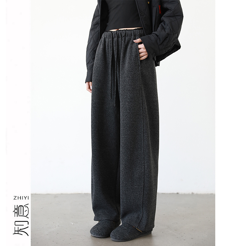 设计感分割阔腿休闲裤女秋冬