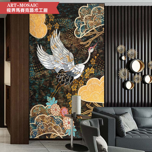 个性定制艺术马赛克剪画仙鹤图