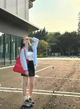 韩版大容量帆布包包女2024新款简约纯色单肩腋下包时尚休闲手提包