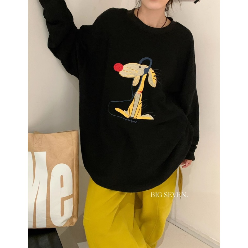 宽松大码胖mm慵懒松弛风卫衣T恤