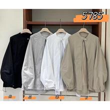 WE女装5785秋季韩版宽松大码胖mm慵懒松弛风百搭圆领抽绳夹克外套