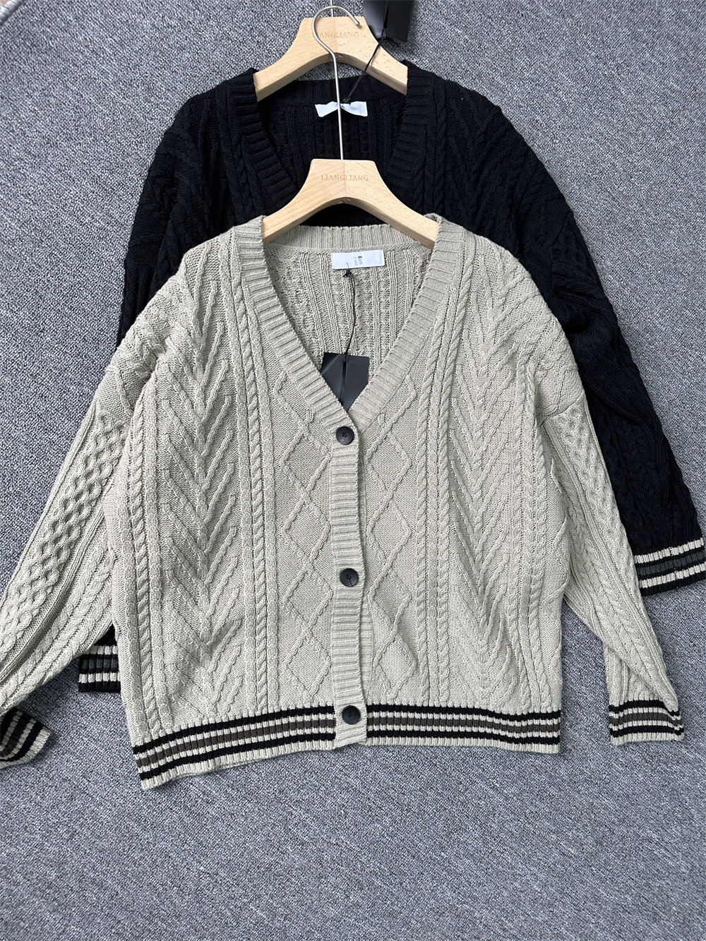 小王家5732春新品女神麻花针织开衫韩版宽松慵懒风胖mm毛衣外套潮