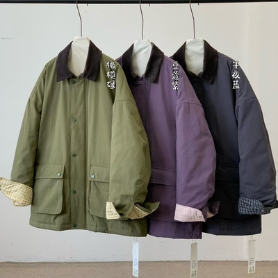 胖mm慵懒休闲灯芯绒领加厚工装棉