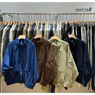 非本女189528秋韩版宽松大码胖mm复古休闲立领工装洗水牛仔棉外套