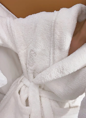 五星希尔顿酒店浴袍男女同款情侣浴衣棉白色睡袍加厚吸水柔软亲肤