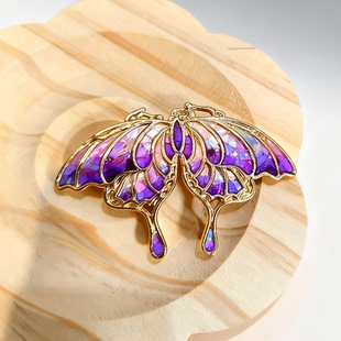 非遗螺钿胸针发卡蝴蝶蜻蜓竹叶元素手工制作精致胸针汉服旗袍配饰