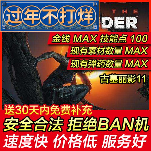 存档修改 PS4古墓丽影11 暗影11 金钱技能点MAX全素材 存档替换