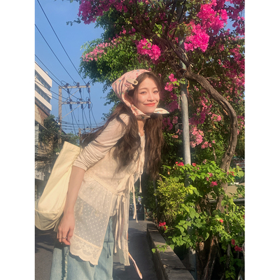 FFBLUE波点度假风叠穿吊带