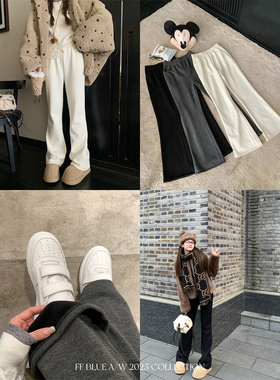 【跳转至老链接购买】FF BLUE 首尔之冬百搭加绒微喇裤