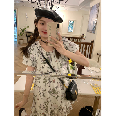 FFBLUE兔子印花连衣裙