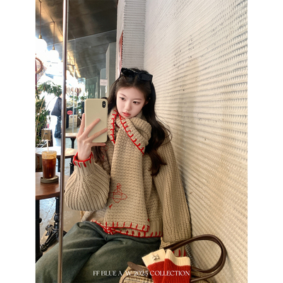 FFBLUE华夫格针织纽扣针织开衫