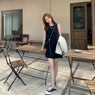 无袖内搭蛋糕T恤连衣裙