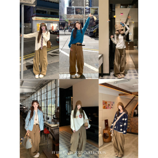 牛仔裤 随性巨好搭2色水洗棉茧型剪裁休闲长裤 率性港女 秋 BLUE