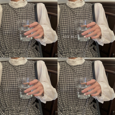 神仙内搭衬衫早春花瓣灯笼袖好