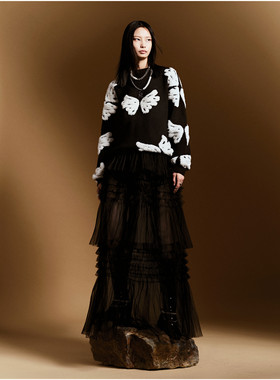 CHICCO MAO黑白立体翅膀毛衣C222-GZ0011-128/-180