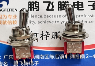 全新台湾SH 3脚2档拨动钮子开关 T8013-ZBQ 带螺母开孔12mm