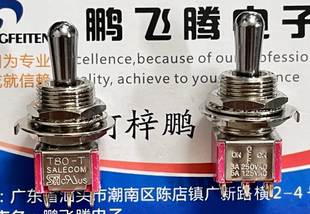 全新台湾SH 3脚3档拨动钮子开关 T8012-ZBQ 电源键带螺母开孔12mm
