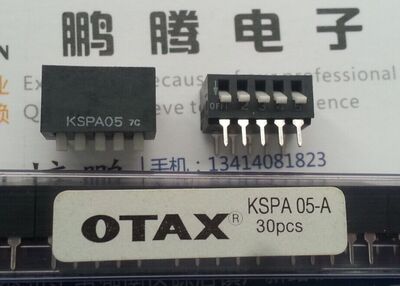 全新日本OTAX 直插式侧拨 琴键式5位拨码开关 2.54间距 KSPA05-A