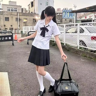 神仙club 南暮衬衫 条纹衬衫收腰JK刺绣开襟长短袖学院风jk衬衣女