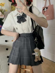 风琴褶长短袖 刺绣JK衬衣白 落樱衬衫 日系JK制服蓝 神仙club