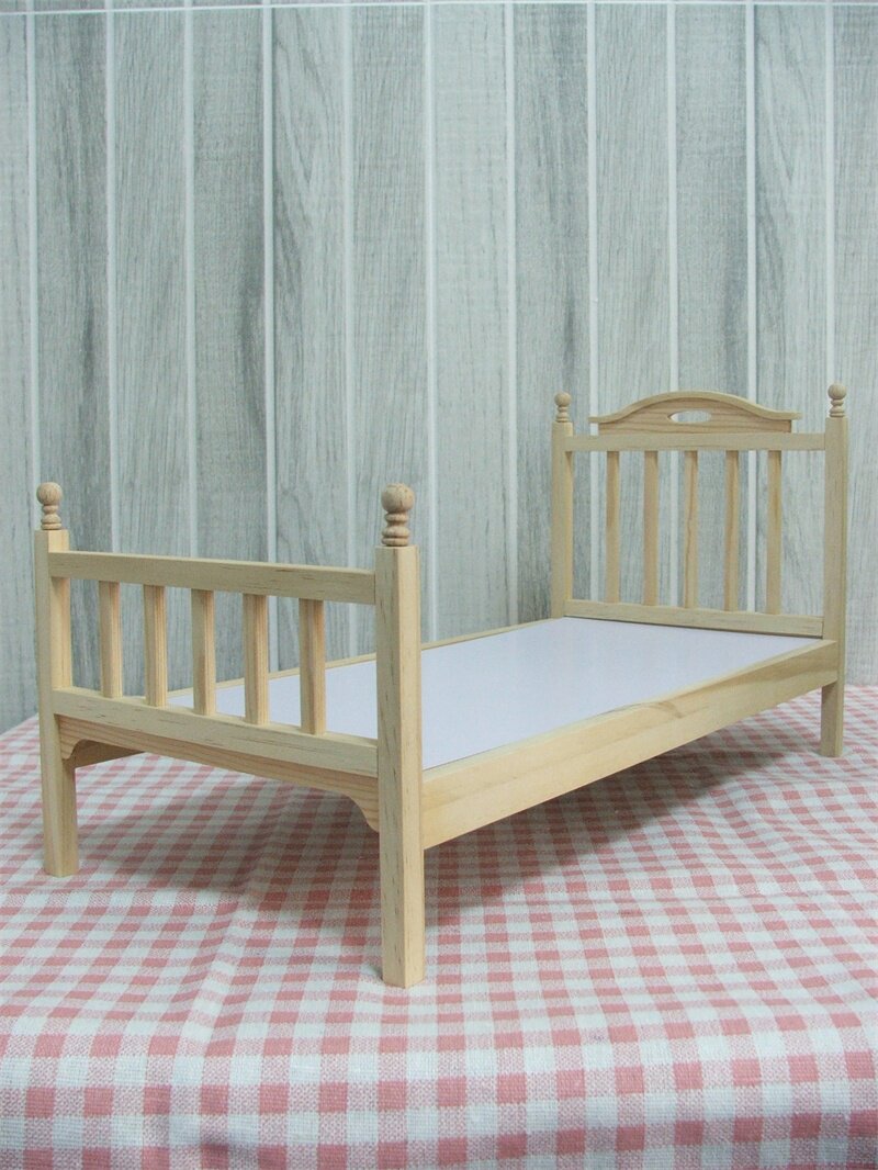 6 포인트 인형 가구 모델 단단한 나무 높고 낮은 침대 조립 퍼즐 시뮬레이션 장난감