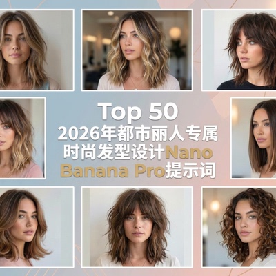 都市丽人女性专属发型库NanoBananaPro提示词AI发型AI智能提示词