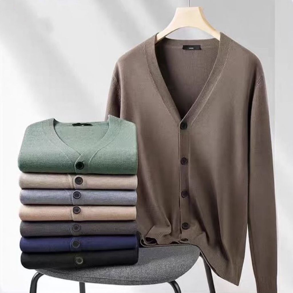 针织开衫男士毛衣针织衫薄款外套韩版潮流商务休闲线衣春秋新款