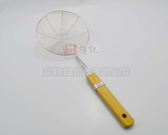 不锈钢漏勺炸厘线漏木柄笊篱油格面捞油捞滤油筛多用勺