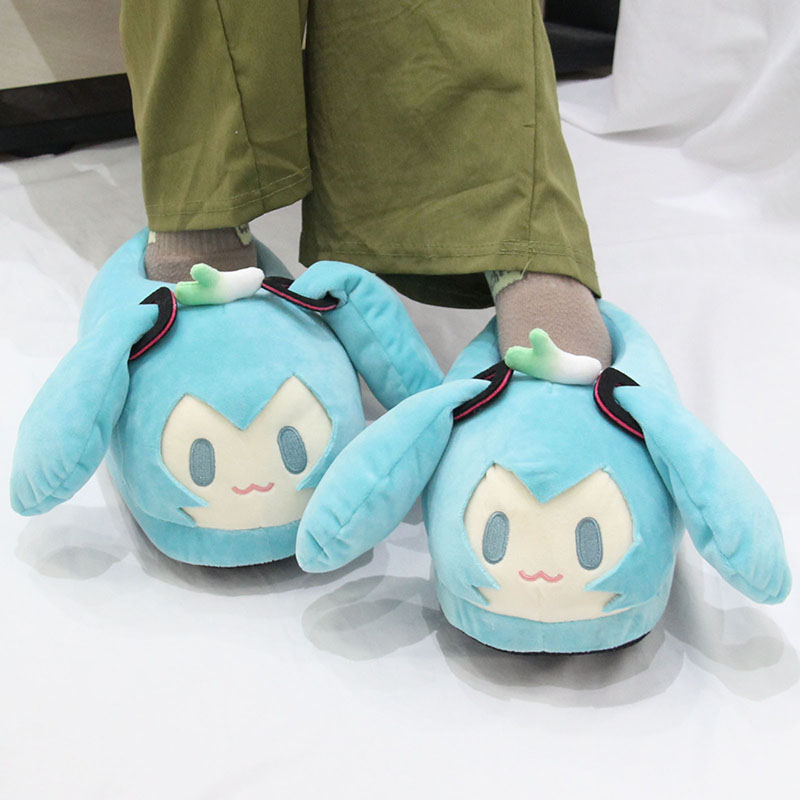 初音未来fufu日系卡通拖鞋二次元动漫周边居家保暖女生保暖棉鞋拖