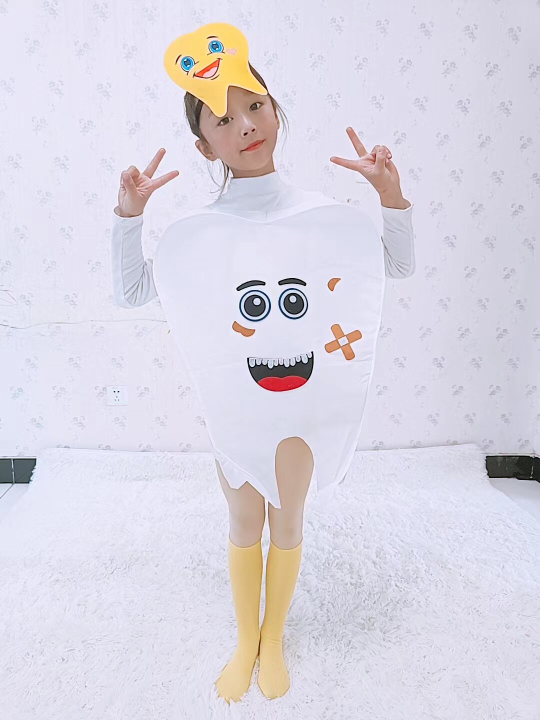 儿童牙细菌大战演出服幼儿园牙刷白牙表演服黑牙舞蹈蛀牙牙齿服装