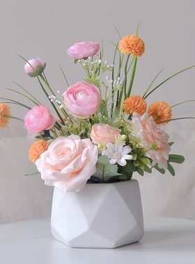 假花仿真花客厅家居装饰品塑料花室内餐桌花摆设盆栽轻奢花艺摆件
