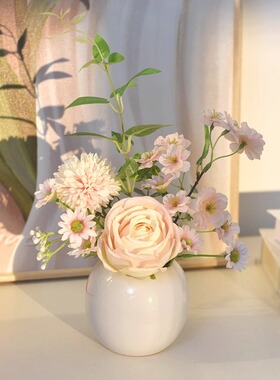 《初见》新款小清新假花仿真花客厅摆设餐桌装饰室内插花摆件斗柜