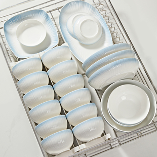 简约陶瓷碗盘碗筷乔迁 家用高颜值餐具套装 法式 釉下彩2026碗碟套装