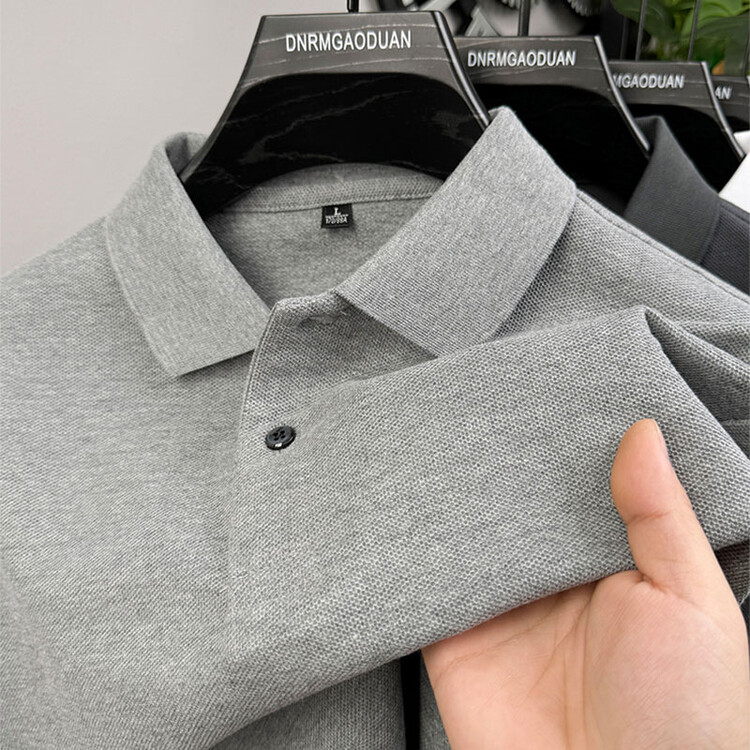 轻奢保罗男士长袖polo衫2025秋季撞色翻领纯棉T恤重磅宽松上衣男