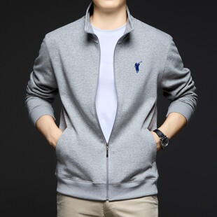 高端保罗休闲立领夹克外套男士2025新款春秋冬季拉链开衫卫衣男款