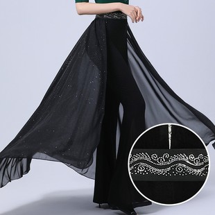 模特走秀腰纱黑色形体礼仪导师服跳舞腰封古典舞腰丝巾高腰练功裤