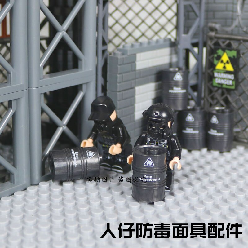 拼装军事积木二战小人特种部队突袭装备防毒面具组装兼容乐高玩具