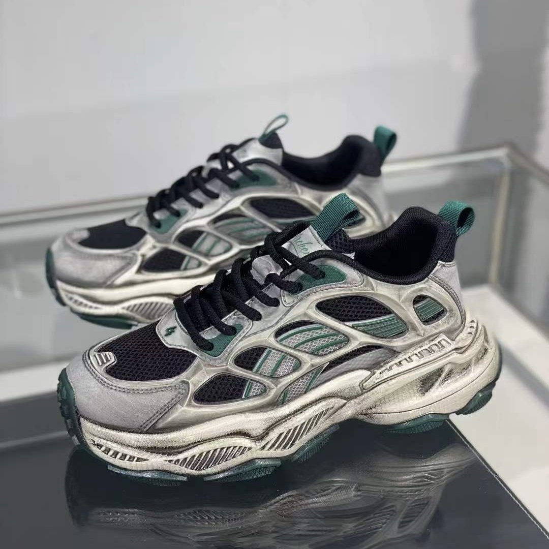 2026春季新款时尚老爹鞋轻便厚底百搭男士休闲鞋时尚拼色潮男鞋,流行男鞋,老爹鞋,淘宝优惠券,粉丝福利购,淘宝优惠卷