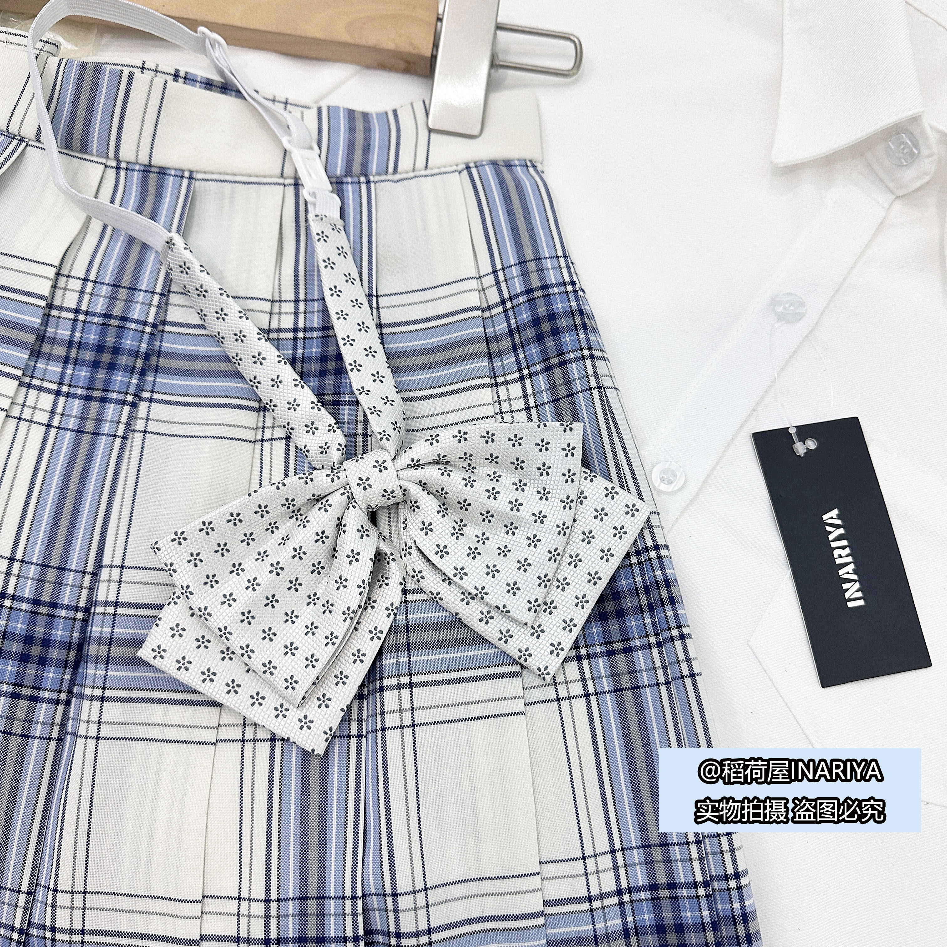 【提花双层 INARIYA自制】领结新色波点玫瑰JK制服配饰一件包邮