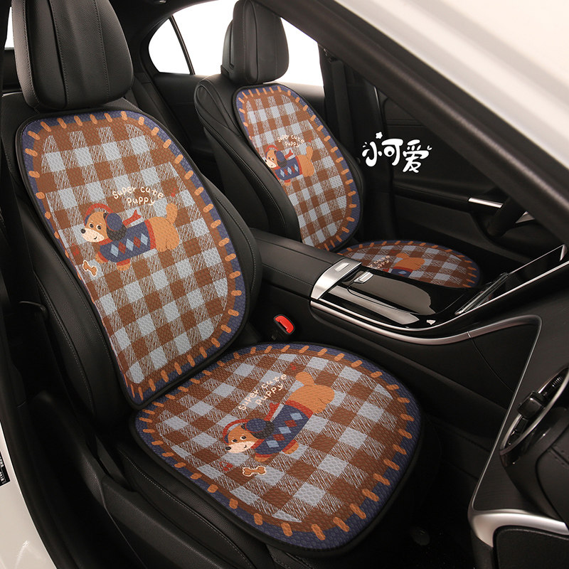 汽车坐垫四季通用秋冬季网红座垫半包新款座椅套三件套后座座套女