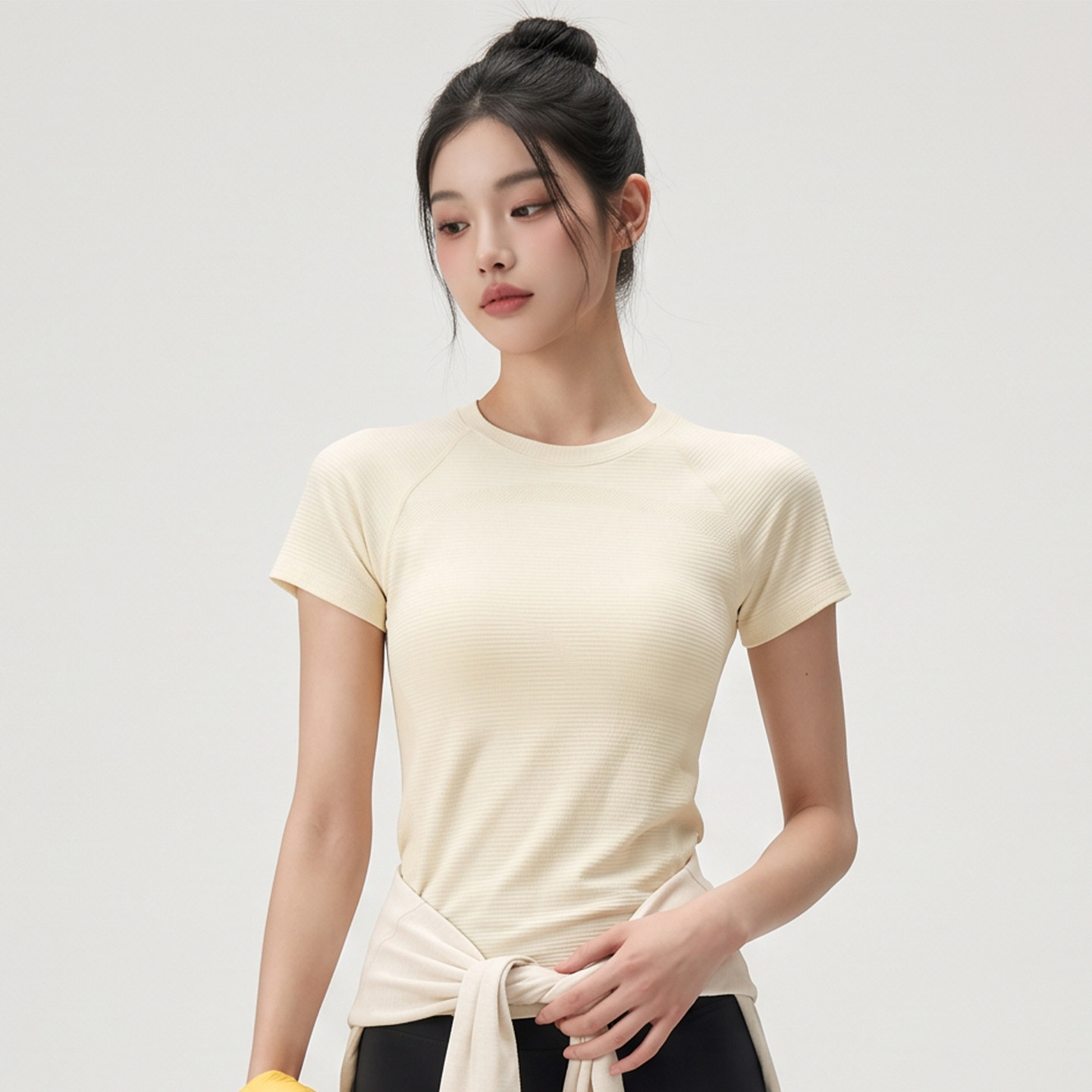 夏女款短袖T恤修身显瘦透气正肩跑步普拉提瑜伽服运动上衣健身衣