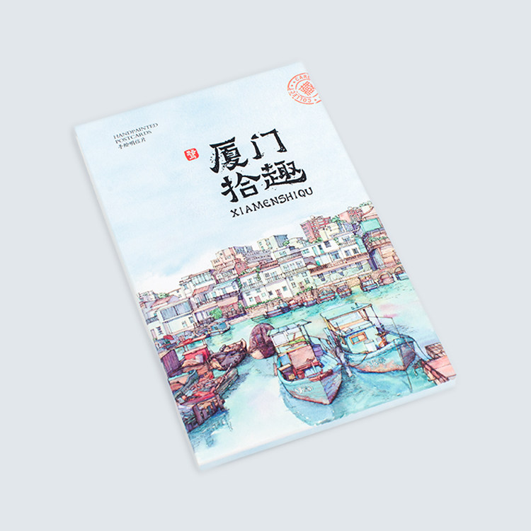 厦门手绘明信片 鼓浪屿曾厝垵沙尾坡风景 原创厦门大学手绘明信片