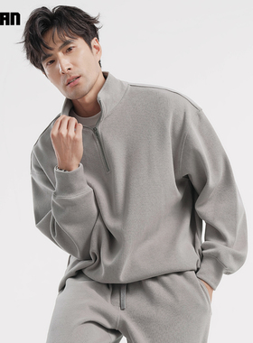 亲肤米呢绒」半拉链加厚卫衣男一体绒保暖加绒休闲运动套装秋冬潮